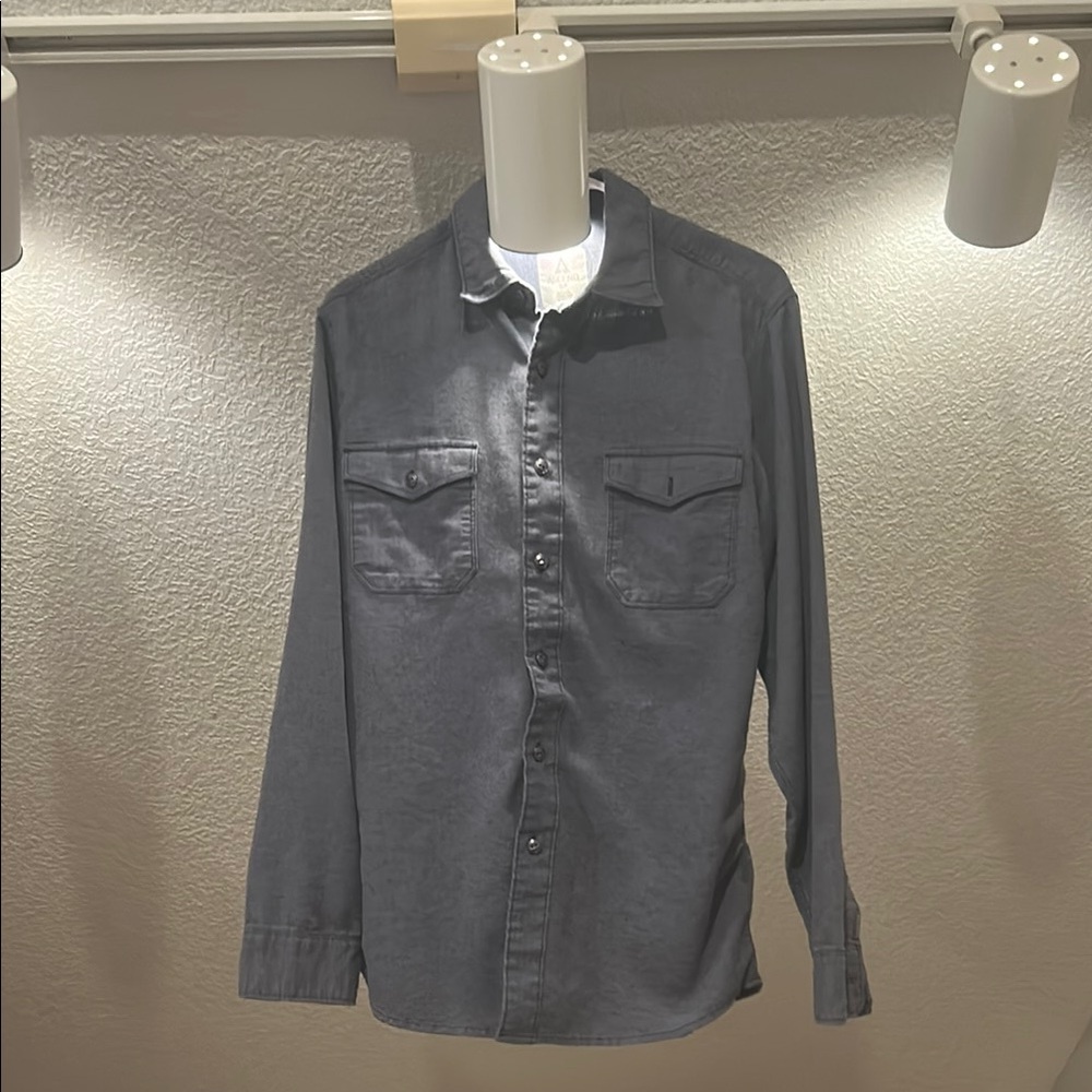 Ascend Gray Casual Button Down Shirt